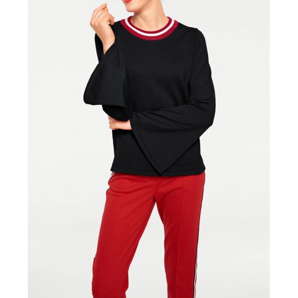Fine knit sweater, black-red