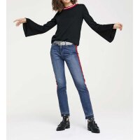 Fine knit sweater, black-red