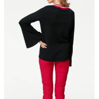 Fine knit sweater, black-red