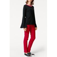 Fine knit sweater, black-red