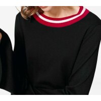 Fine knit sweater, black-red