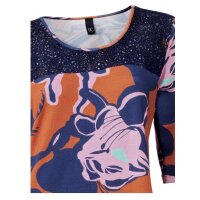 Dress with lace, orange-blue