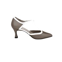 T-Spangenpumps, taupe-weiß