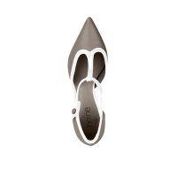 T-Spangenpumps, taupe-weiß