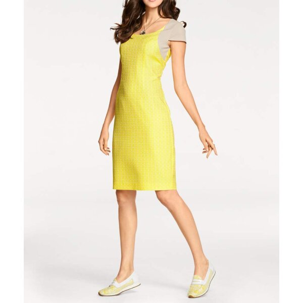 Designer-Jacquardkleid, gelb