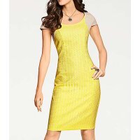 Designer-Jacquardkleid, gelb