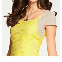 Designer-Jacquardkleid, gelb
