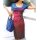 Knit dress, blue-red-multicolour