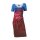 Knit dress, blue-red-multicolour