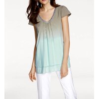 Designer-Blusenshirt, taupe-mint