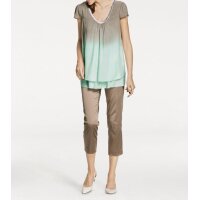 Designer-Blusenshirt, taupe-mint
