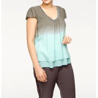 Designer-Blusenshirt, taupe-mint