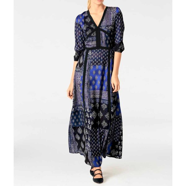 Maxikleid, blau-bunt