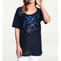 Designer-Paillettenpullover, nachtblau