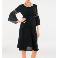 Designer-Volantkleid, schwarz