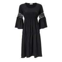 Designer-Volantkleid, schwarz