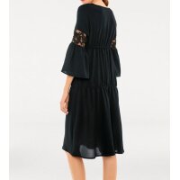 Designer-Volantkleid, schwarz