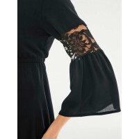 Designer-Volantkleid, schwarz