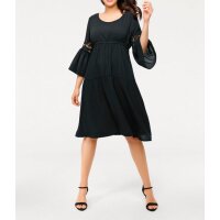 Designer-Volantkleid, schwarz