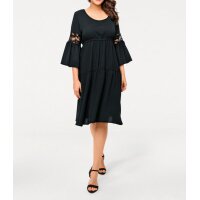 Designer-Volantkleid, schwarz