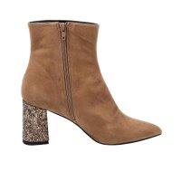 Damen-Veloursleder-Stiefelette, camel