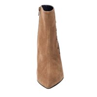 Damen-Veloursleder-Stiefelette, camel