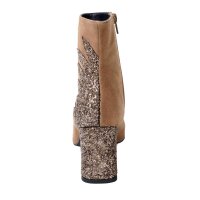 Damen-Veloursleder-Stiefelette, camel