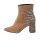 Damen-Veloursleder-Stiefelette, camel