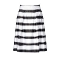 Pleat skirt, white-black