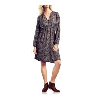 Designer-Millefleurskleid, blau-bunt