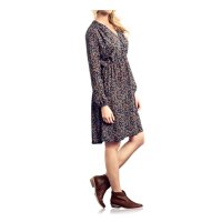 Designer-Millefleurskleid, blau-bunt