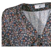 Designer-Millefleurskleid, blau-bunt