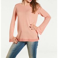 Designer-Pullover m. Chiffon, lachs