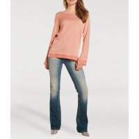 Designer-Pullover m. Chiffon, lachs