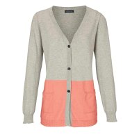 Cashmere cardigan, grey-apricot