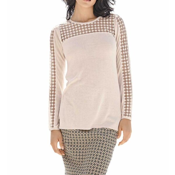 Designer-Pullover m. Spitze, sand