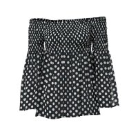 Designer-Carmenbluse, schwarz-ecru