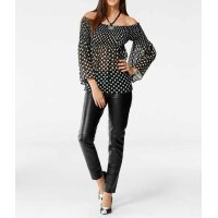 Carmen blouse, black-ecru
