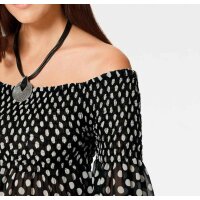 Carmen blouse, black-ecru