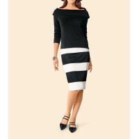 Pencil skirt, black-offwhite
