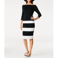 Pencil skirt, black-offwhite