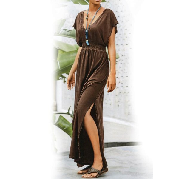 Maxikleid, schokobraun