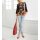 Druckbluse, bunt