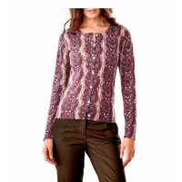 Druck-Strickjacke, beere-beige