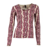 Druck-Strickjacke, beere-beige