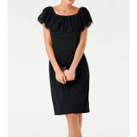 Designer-Carmenkleid m. Spitze, schwarz