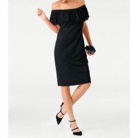 Designer-Carmenkleid m. Spitze, schwarz