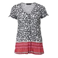 Designer-Druckbluse, weiß-schwarz-rot