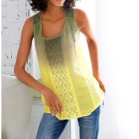 Designer-Blusentop, khaki-gelb