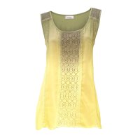 Designer-Blusentop, khaki-gelb